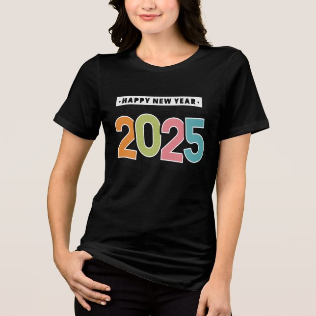 T-shirt En Tri-matière Colorful Bonne année 2025 (Recto)
