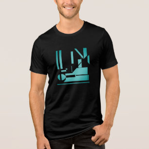 T-shirt En Tri-matière Conception combinée de formes géométriques Aqua