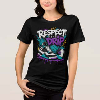 T-shirt En Tri-matière Conception de basket-ball Respect The Drip