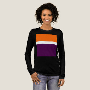 T-shirt En Tri-matière Conception de bloc de couleur unie orange blanc et