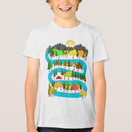 T-shirt En Tri-matière Conception de camping sur la rivière