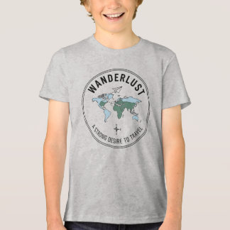 T-shirt En Tri-matière Conception de carte du monde de Wanderlust Adventu