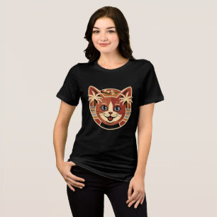 T-shirt En Tri-matière Conception de chat rétro tropical