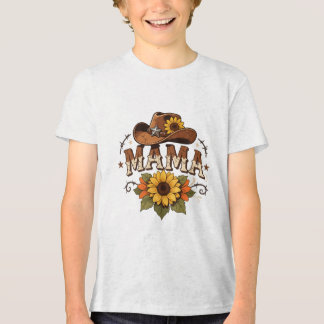 T-shirt En Tri-matière Conception de cowgirl tournesol maman western