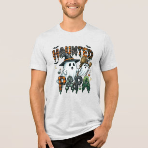 T-shirt En Tri-matière Conception de fantôme de papa hanté Halloween