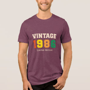 T-shirt En Tri-matière Conception de fête d'anniversaire rétro édition li