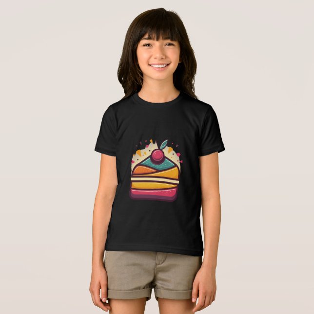 T-shirt En Tri-matière Conception de gâteau multicolore Bella+Canvas Tri- (Recto plein)