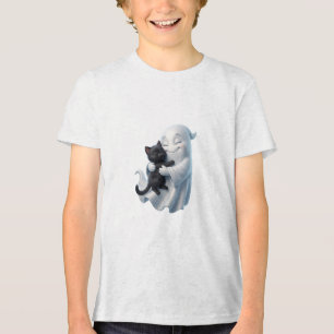 T-shirt En Tri-matière Conception de Halloween mignonne avec un fantôme q
