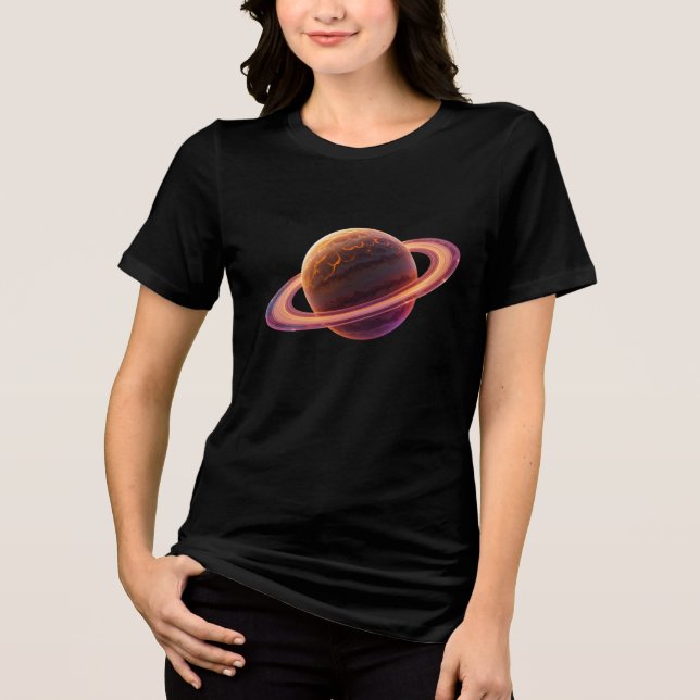 T-shirt En Tri-matière Conception de la planète Saturne (Recto)