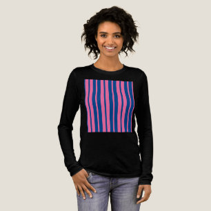 T-shirt En Tri-matière Conception de motif rayé élégant rose bleu