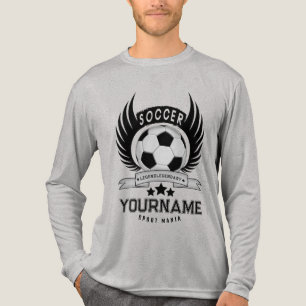 T-shirt En Tri-matière Conception de nom de football noir et blanc Cade