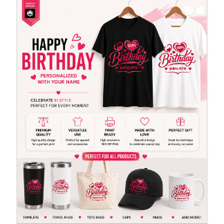T-shirt En Tri-matière Conception de nom personnalisé Joyeux Anniversaire