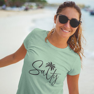 T-shirt En Tri-matière Conception de palme salée