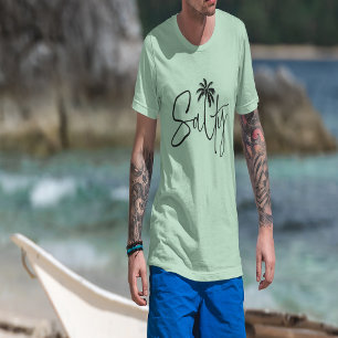 T-shirt En Tri-matière Conception de palme salée