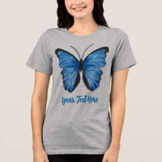 T-shirt En Tri-matière Conception de papillon bleu personnalisable