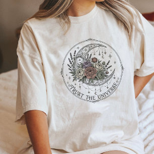 T-shirt En Tri-matière Conception de tatouage floral céleste Boho Moon