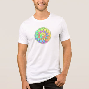 T-shirt En Tri-matière Conception Géométrique à Pétales Radiales