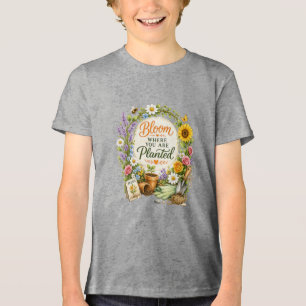 T-shirt En Tri-matière Conception Inspirante de Jardin Floral Aquarelle