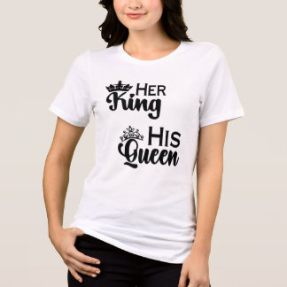 T-shirt En Tri-matière Conception pour l'anniversaire de sa reine, son ro
