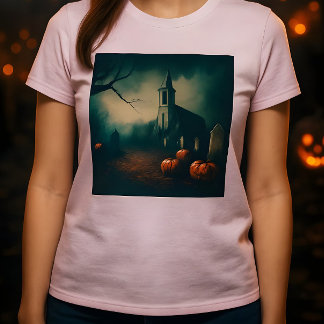 T-shirt En Tri-matière Conception rustique vintage de cimetière d'Hallowe