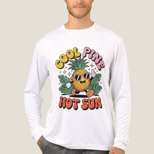 T-shirt En Tri-matière Cool Pin Soleil Chaud Rétro Ananas Ambiance Estiva