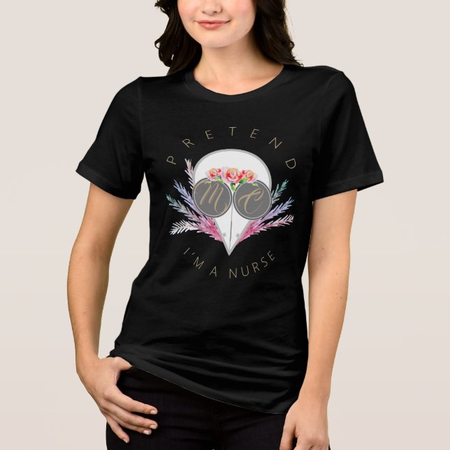 T-shirt En Tri-matière Cool Prétendre costume infirmière Monogramme perso (Recto)