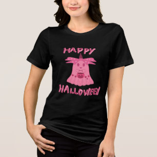 T-shirt En Tri-matière Coquette Rose Fantôme Joyeux Halloween Art Numériq