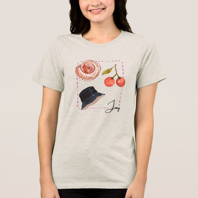 T-shirt En Tri-matière Coquillages et cerisiers personnalisés inspirés pa (Recto)