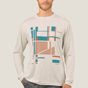 T-shirt En Tri-matière Coral Aqua Orange Géométrique Conception abstraite