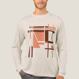 T-shirt En Tri-matière Coral Orange Brown géométrique Abstrait MCM Look
