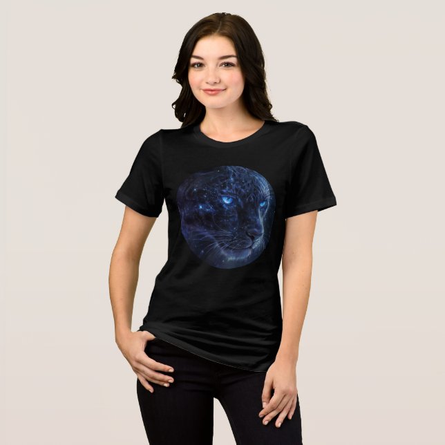 T-shirt En Tri-matière Cosmic Panther with Glowing Blue Eyes (Recto plein)