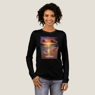 T-SHIRT  EN TRI-MATIÈRE COUCHER DE SOLEIL T CHEMISE