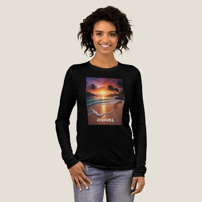 T-SHIRT  EN TRI-MATIÈRE COUCHER DE SOLEIL T CHEMISE (Recto complet)