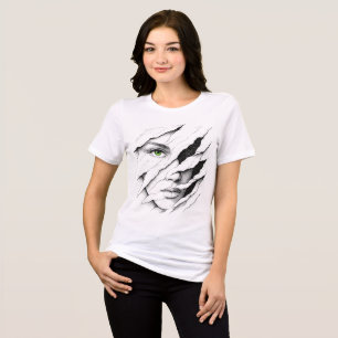 T-shirt En Tri-matière Couches Cachées – Visage Artistique Derrière du Pa
