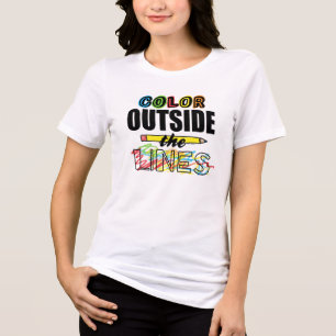 T-shirt En Tri-matière Couleur À L'Extérieur Des Lignes