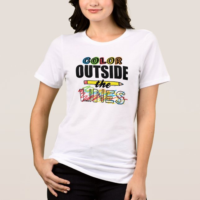 T-shirt En Tri-matière Couleur À L'Extérieur Des Lignes (Recto)