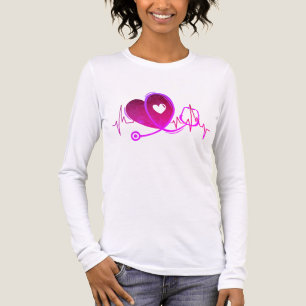 T-shirt En Tri-matière Courbe de cœur avec stethoscope médical 3