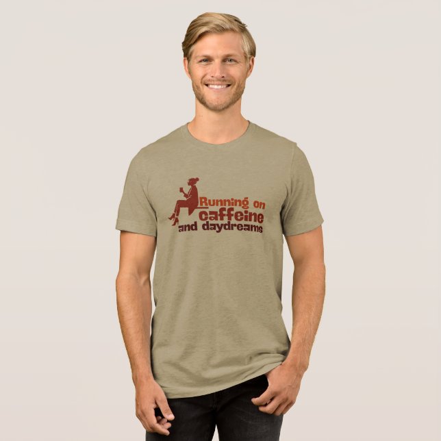 T-shirt En Tri-matière Courir sur la caféine et les rêves (Recto plein)