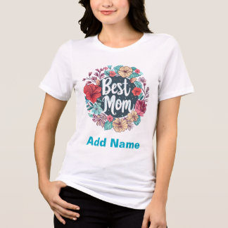 T-shirt En Tri-matière Couronne florale Meilleure Maman - Cadeau élégant