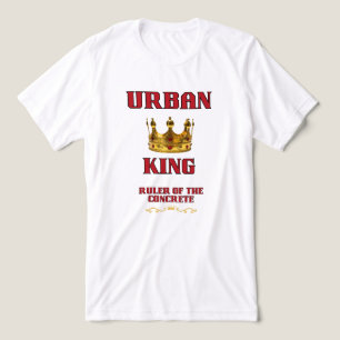 T-SHIRT EN TRI-MATIÈRE COURONNEMENT D'UN ROI URBAIN BLANC & ROUGE HOMMES