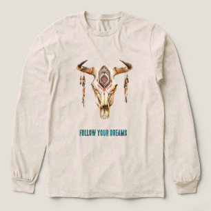 T-shirt En Tri-matière Crâne de la corne des taureaux de la tribu autocht