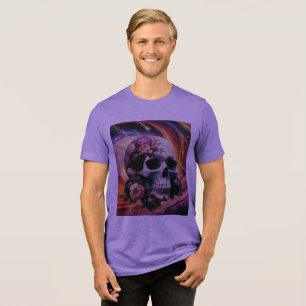 T-shirt En Tri-matière Crâne galactique Abstraite de style Vintage