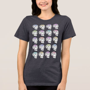 T-shirt En Tri-matière Crânes À Sucre Avec Fleurs