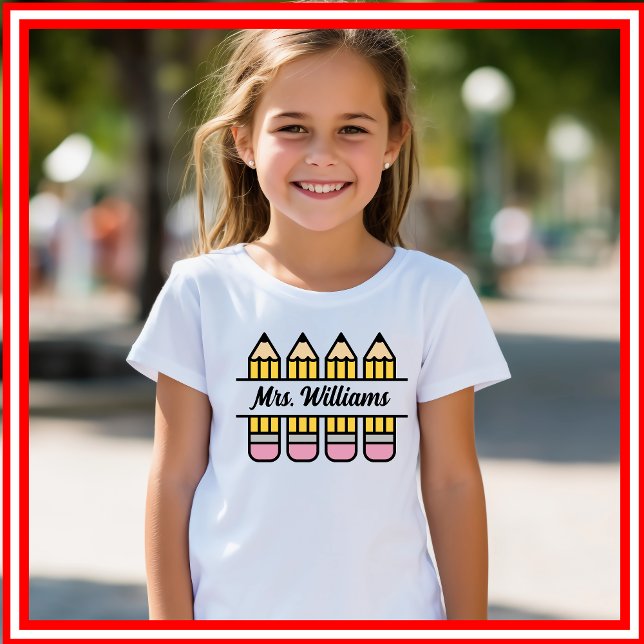 T-shirt En Tri-matière Crayon Enseignant Retour À L'Appréciation De L'Éco (Créateur téléchargé)