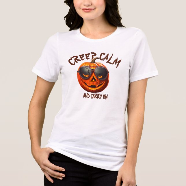 T-shirt En Tri-matière Creep Calm Halloween Citrouille Monster Costume Te (Recto)