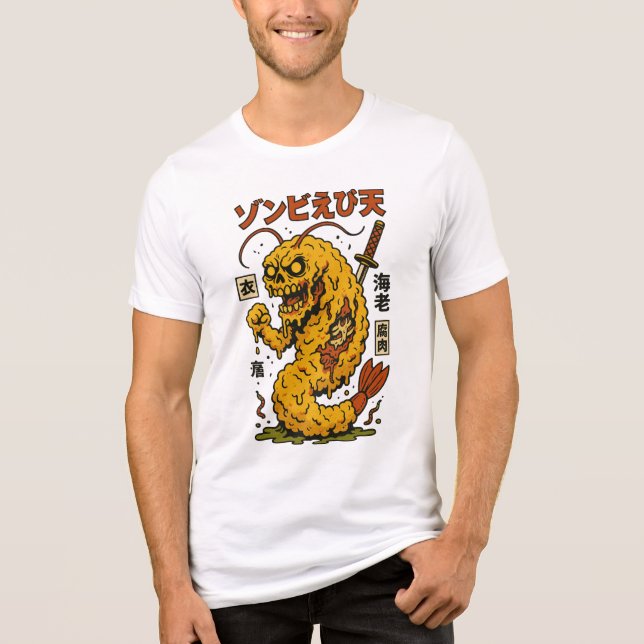 T-shirt En Tri-matière Crevettes Tempura Zombie - Déplaisant Kawaii Japon (Recto)