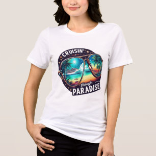 T-shirt En Tri-matière Croisine' Through Paradise : Tropical Escape Vibes
