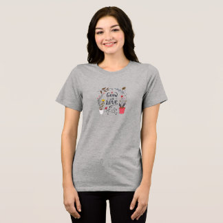 T-shirt En Tri-matière Croissance Avec Amour Floral Citation Inspirationn