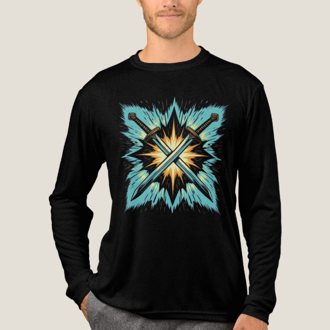 T-shirt En Tri-matière Crossed Fantasy Arrows with Glowing Energy – Dynam (Recto)