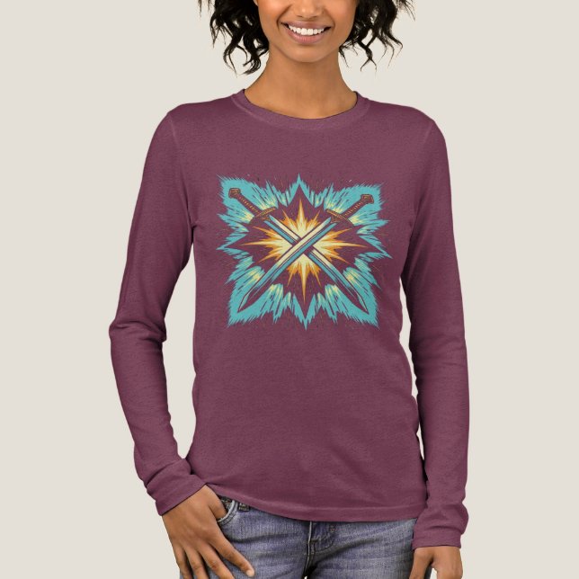 T-shirt En Tri-matière Crossed Fantasy Arrows with Glowing Energy – Dynam (Recto)